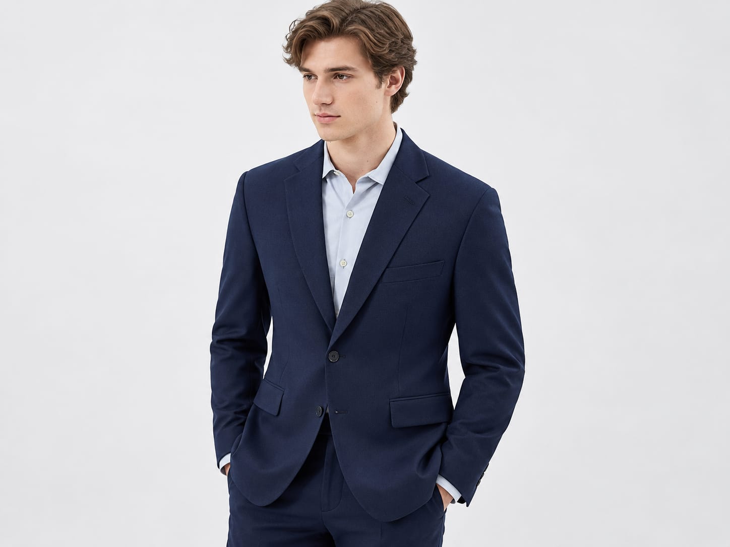 Marks & Spencer Self-Design Lapel Collar Blazer – Navy